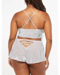 Savage X - Devoré Dreams Velvet Sleep Shorts - Lyst