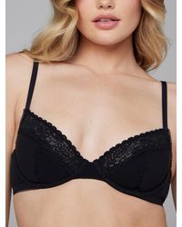 Savage X - Cotton Essentials Lace-trim Unlined Bra - Lyst