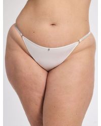 Savage X - Midnight Microfiber Rhinestone G-string Knickers - Lyst