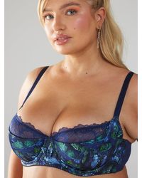 Savage X - Baroque Butterfly Lace Half-cup Bra - Lyst