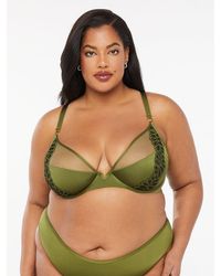Savage X - Savage Not Sorry Half-cup Plunge Bra With Lace - Lyst