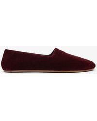 The Row - Ponti Dark Red Velvet Slippers - Lyst
