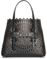 Alaïa - Mina 20 Vienne Circulaire Black Leather Tote Bag - Lyst