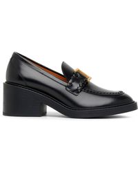 Chloé - Marcie Leather Heeled Loafers - Lyst