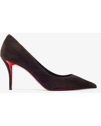 Christian Louboutin - Miss Z 80 Brown Suede Pumps - Lyst
