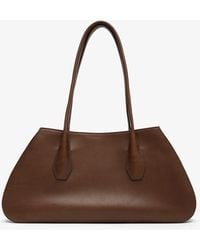 The Row - Alger Brown Leather Shoulder Bag - Lyst