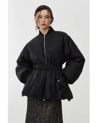 Alaïa - Belted Black Bomber Jacket - Lyst