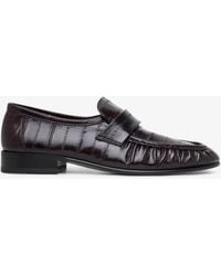 ローファー・オックスフォード The Row Loafers 関税込☆ THE ROW Mensy leather loafers ローファー Burgundy