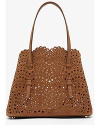 Alaïa - Mina 25 Vienne Light Brown Suede Tote Bag - Lyst