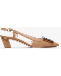 Roger Vivier - Belle Vivier 45 Beige Turtle Sling Backs - Lyst