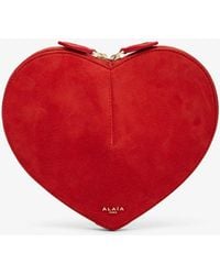Alaïa - Le Coeur Orange Suede Crossbody Bag - Lyst
