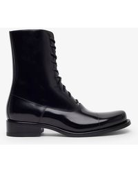 The Row - Kai Lace Up Leather Boots - Lyst