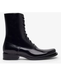 The Row - Kai Lace Up Leather Boots - Lyst