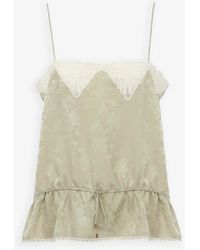 Chloé - Silk Tank Top With Lace - Lyst