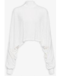 Alaïa - Batwing Linen Sweater - Lyst