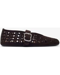 Alaïa - Vienne Brown Suede Ballet Flats - Lyst