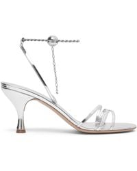 Ferragamo - Denise 70 Silver Sandals - Lyst