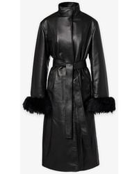 Alaïa - Alaia Black Leather Long Coat - Lyst