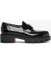 Christian Louboutin - Cl Moc Lug Leather Loafers - Lyst