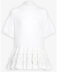 Alaïa - White Wool Peplum Top - Lyst