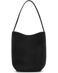 The Row - Medium N/s Black Nubuck Tote Bag - Lyst