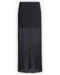 Alaïa - Fringed Tube Knitted Skirt - Lyst
