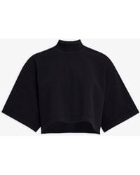 Alaïa - Knitted Cropped Black Top - Lyst
