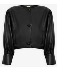 Chloé - Cropped Blouson Leather Jacket - Lyst