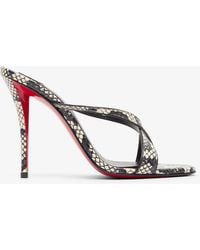 Christian Louboutin - Mulazee Cross 100 Watersnake Mules - Lyst