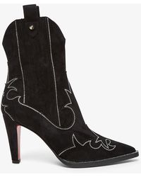 Christian Louboutin - Santigag Strass 85 Leather Heeled Boots - Lyst