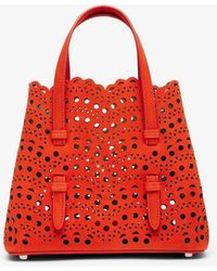 Alaïa - Mina 20 Vienne Orange Suede Tote Bag - Lyst