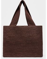 The Row - Loretta Dark Brown Raffia Bag - Lyst