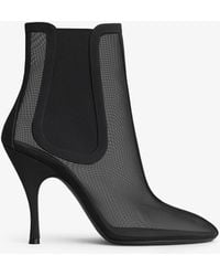 Alaïa - Transparent Mesh Chelsea Boots - Lyst
