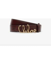 Chloé - Chloe Iconic Brown Leather Belt - Lyst