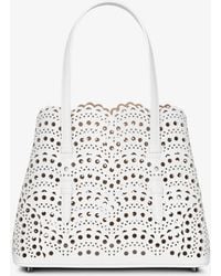 Alaïa - Mina 25 Vienne Vague White Leather Tote Bag - Lyst