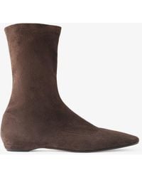 The Row - Cindy Stretch Suede Boots - Lyst