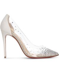 Christian Louboutin Degrastrass Pvc 100 White Gold Court Shoes