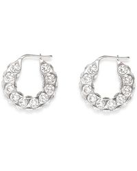 AMINA MUADDI - Jah Hoop Small White And Silver Crystal Earrings - Lyst