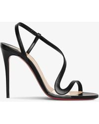 Christian Louboutin - Rosalie 100 Black Leather Sandals - Lyst