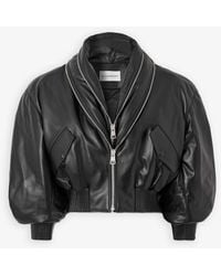 Givenchy - Zipped Black Leather Bomber Jacket - Lyst