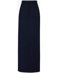 The Row - Roux Dark Navy Wool Maxi Skirt - Lyst