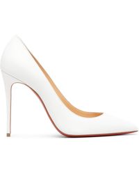 Christian Louboutin - Kate 100 White Leather Pumps - Lyst
