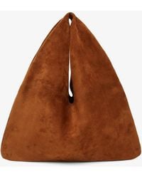 The Row - Small Bindle Caramel Suede Shoulder Bag - Lyst