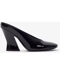 Givenchy - Sculpted Heeled 95 Black Patent Mules - Lyst