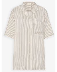 The Row - Jorge White Grey Silk Shirt - Lyst