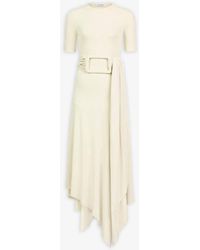 Alaïa - Belted Fluid Jersey Dress - Lyst