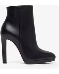 Christian Louboutin - Fannylove Booty 120 Calf-Leather Heeled Boots - Lyst