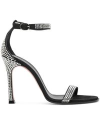 AMINA MUADDI - Kim Crystal 105 Black Crystal Sandals - Lyst