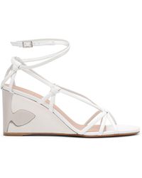Chloé - Rebecca White Leather Wedges - Lyst
