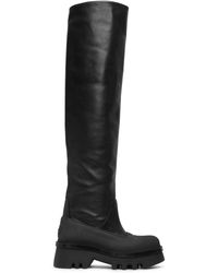 Chloé - Raina Black Overknee Leather Boots - Lyst